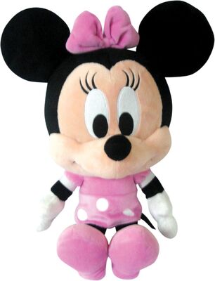 Brinquedos macios do luxuoso de Disney do rosa do brinquedo de Minnie Mouse da cabeça grande com logotipo feito sob encomenda