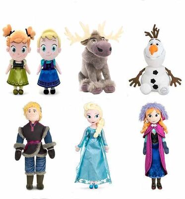 Brinquedos enchidos desenhos animados congelados Disney do luxuoso dos caráteres do conjunto completo da família para a coleção