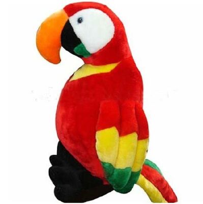 O bicho de pelúcia vermelho do papagaio da floresta brinca o brinquedo macio do luxuoso das crianças