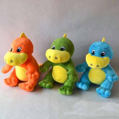 Brinquedos do bicho de pelúcia do dragão de Dino dos animais da floresta, verde/azul/cinza