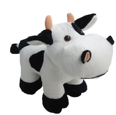 Brinquedos personalizados do bicho de pelúcia da vaca de Milka da forma no branco e no preto