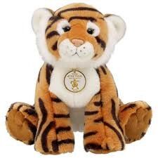 O bicho de pelúcia personalizado brinca o tigre de Brown com o brinquedo do luxuoso do emblema