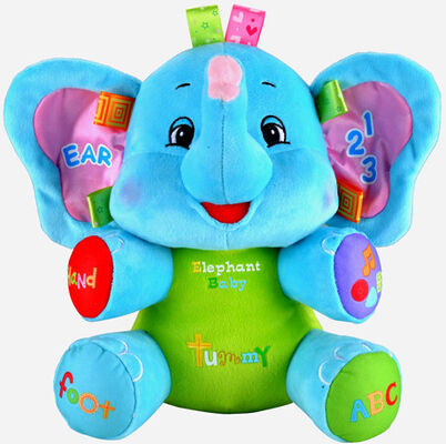 Brinquedos bonitos de fala do luxuoso do bebê do elefante azul com os animais da música para a aprendizagem do bebê