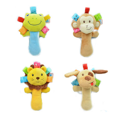 O bebê do macaco da rã do cão do luxuoso chocalha brinquedos para crianças/brinquedo desenvolvente infantil do treinamento