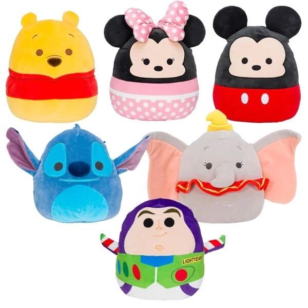 Pelúcia Macia Squishmallows Mais Macia do Disney World, Almofada Macia Sortida de 25 cm