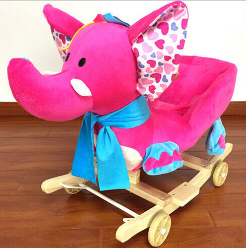 Brinquedo animal verde cor-de-rosa bonito Elephent Eco da cadeira de balanço do bebê - GV amigável de 60*33*55cm SEU
