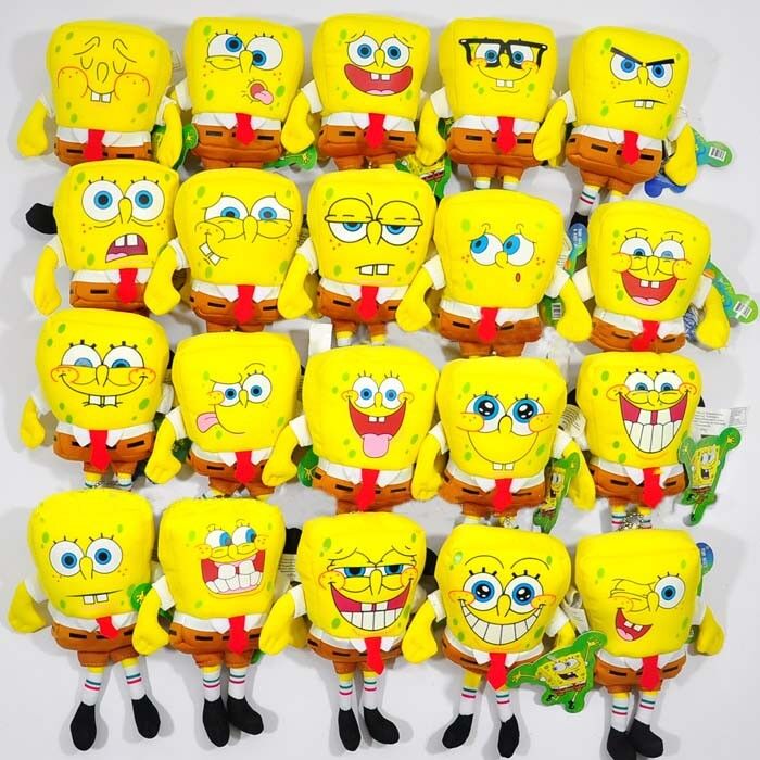 Forme a desenhos animados o estilo de SpongeBob 20 brinquedos enchidos da expressão luxuoso diferente