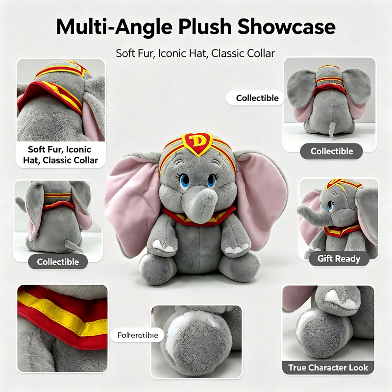Brinquedos de Pelúcia Personalizados Fofos da Disney Dumbo - Bonecos de Pelúcia do Personagem de Desenho Animado D