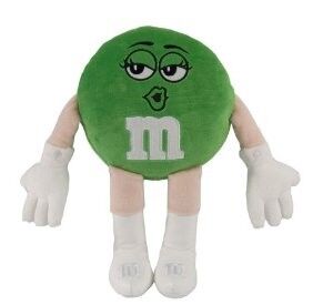 O luxuoso médio dos desenhos animados dos bichos de pelúcia verdes de M&M brinca o tamanho de 25cm