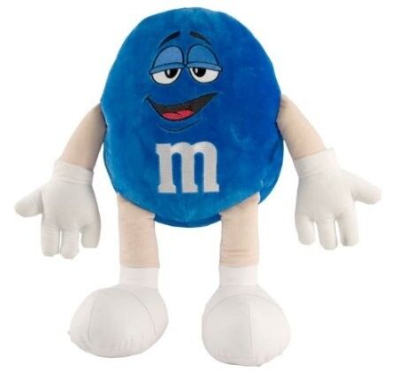 Brinquedos enchidos M&M azuis médios, animais pequenos bonitos do luxuoso para crianças