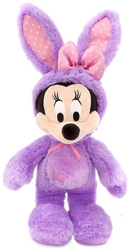 Coelhos enchidos de Eco Minnie Mouse luxuoso macio amigável para a Páscoa, roxos