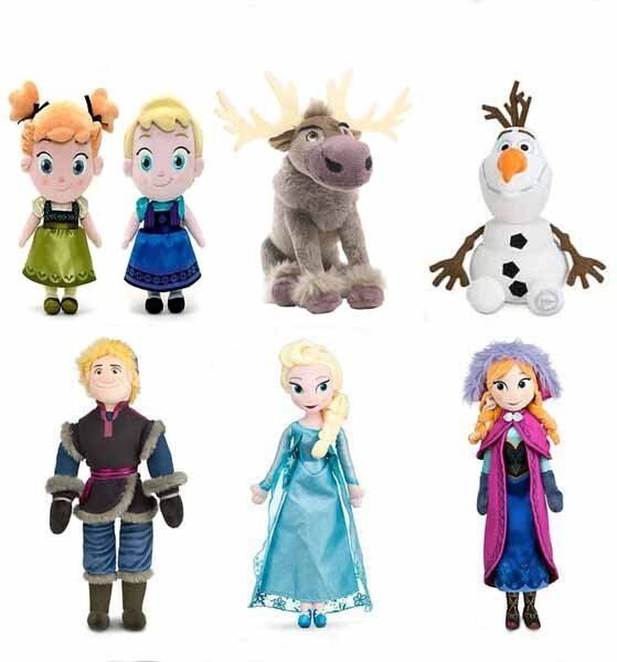Brinquedos enchidos desenhos animados congelados Disney do luxuoso dos caráteres do conjunto completo da família para a coleção