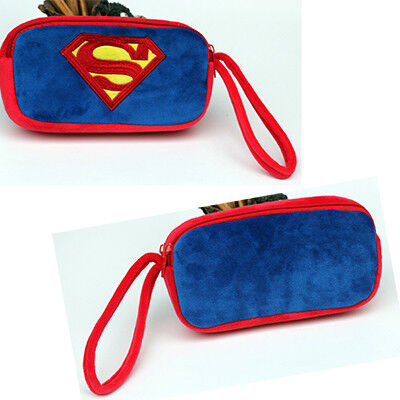 Caixa de lápis bonita azul do luxuoso do superman dos desenhos animados para crianças, crianças