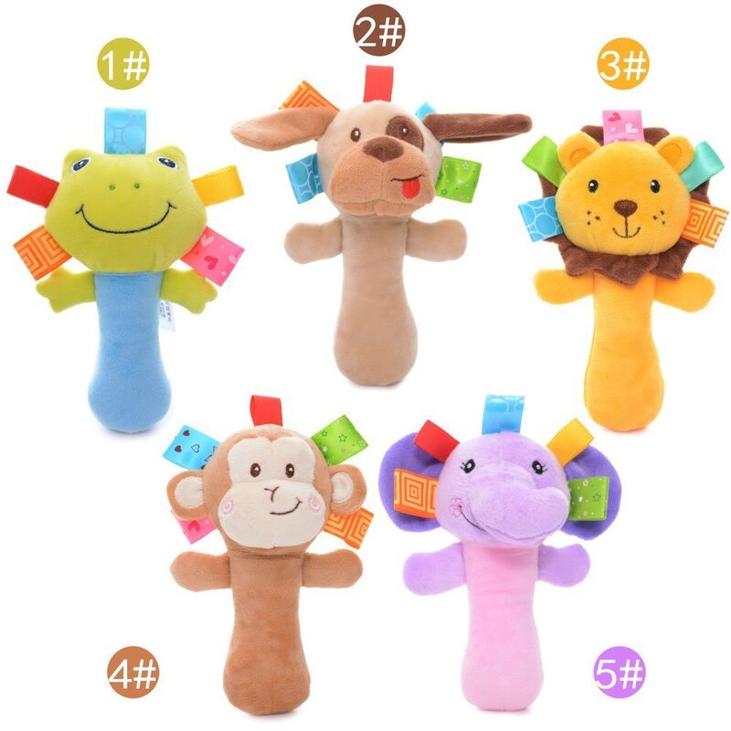 O bebê do macaco da rã do cão do luxuoso chocalha brinquedos para crianças/brinquedo desenvolvente infantil do treinamento
